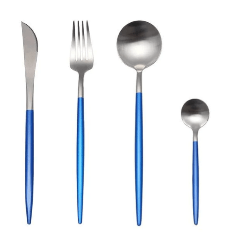 24-Piece Stainless Steel Cutlery Set with Gold and Silver Finish – Elegant Dining Essentials 16
