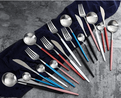 24-Piece Stainless Steel Cutlery Set with Gold and Silver Finish – Elegant Dining Essentials 8