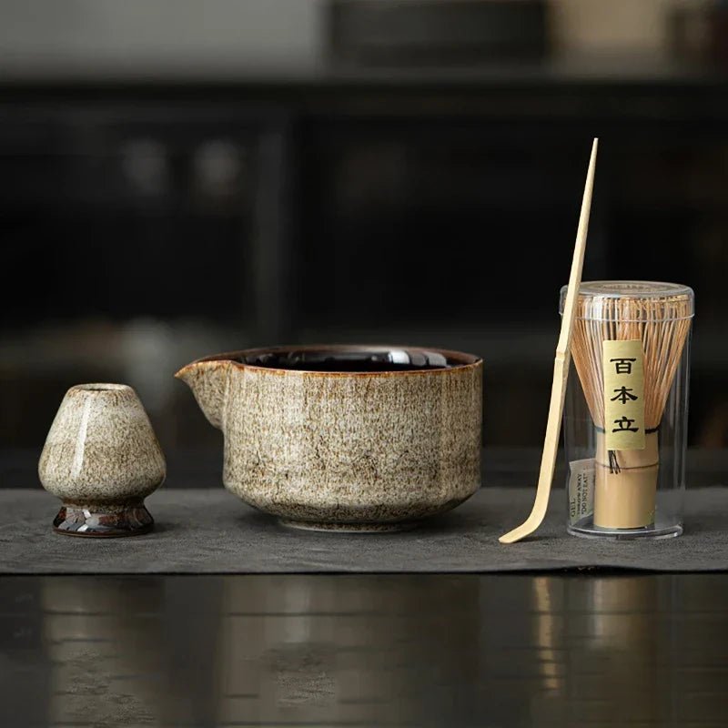 7-Piece Japanese Matcha Set with Ceramic Bowl and Bamboo Whisk for Authentic Tea Experience 2