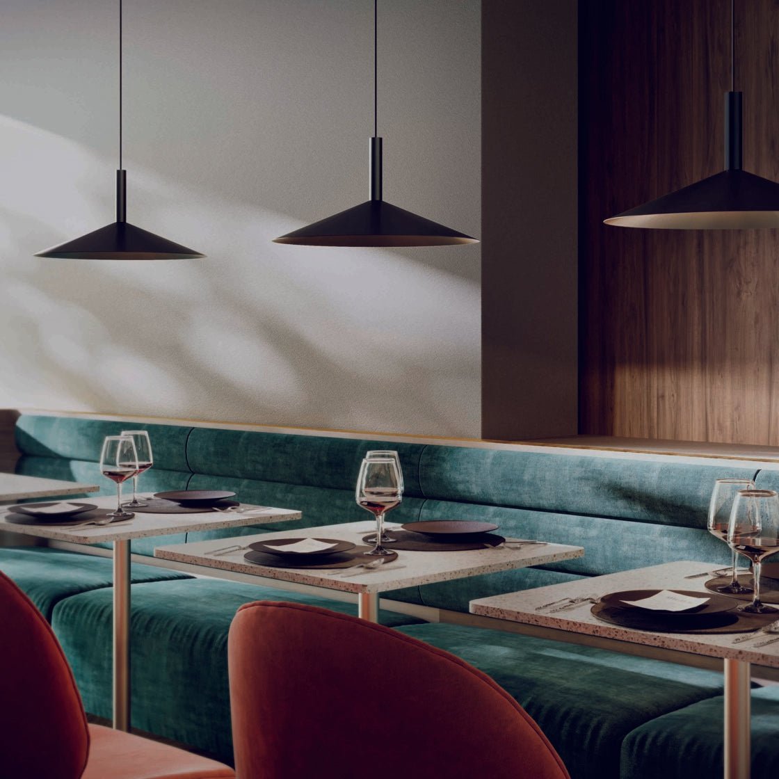 Modern Black Cone Pendant Light