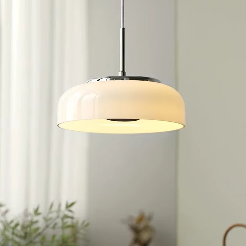 White Glass LED Pendant Light