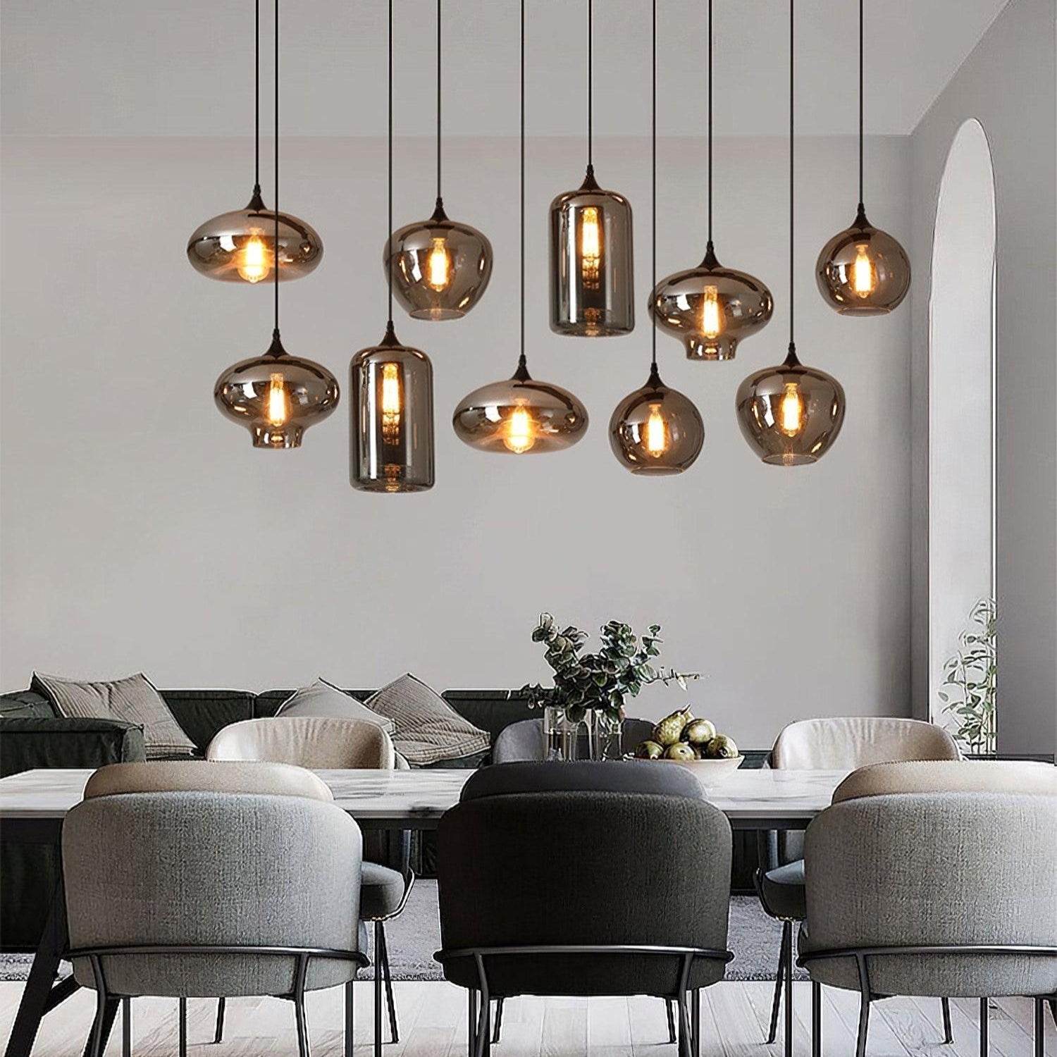 Modern Smoked Glass Pendant Light