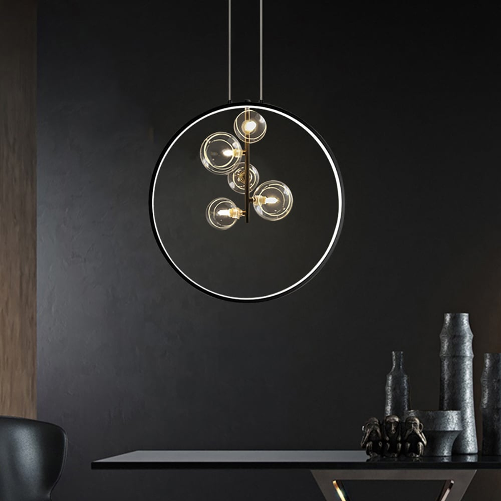 Modern Bubble Glass Ring Pendant Light