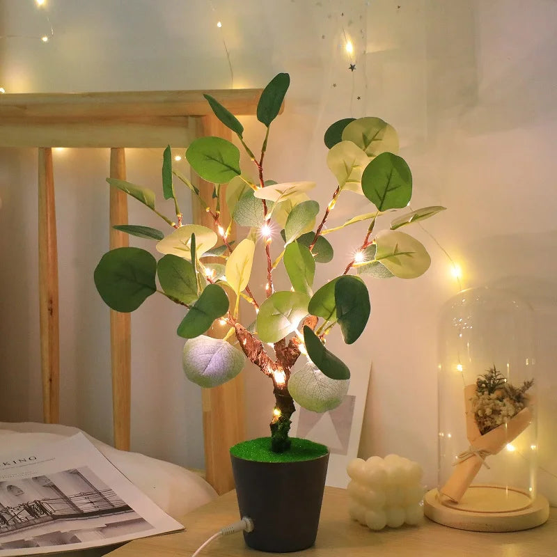 Artificial Eucalyptus LED Table Lamp