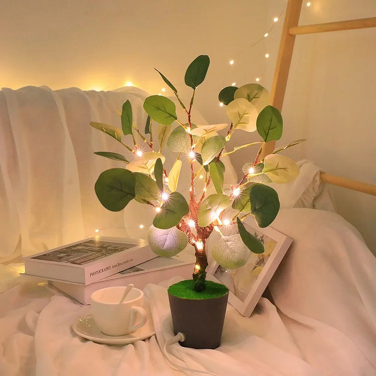 Artificial Eucalyptus LED Table Lamp