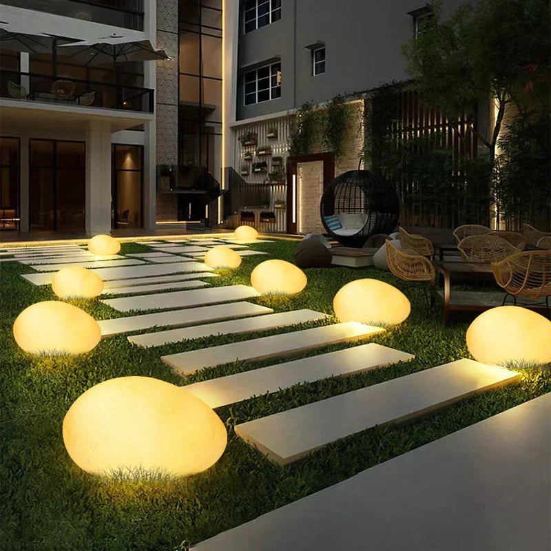 Color-Changing LED Pebble Garden Light