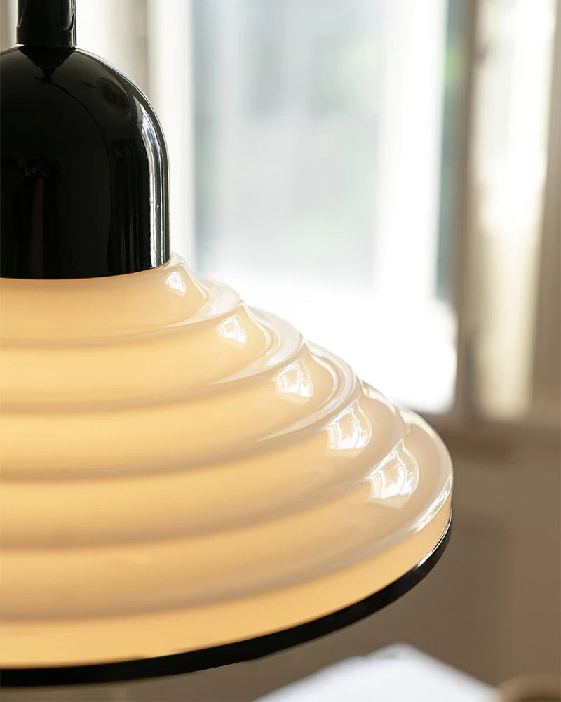 Scandinavian Ribbed Glass Pendant Light