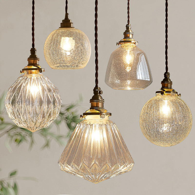 Retro Glass Hanging Pendant Light