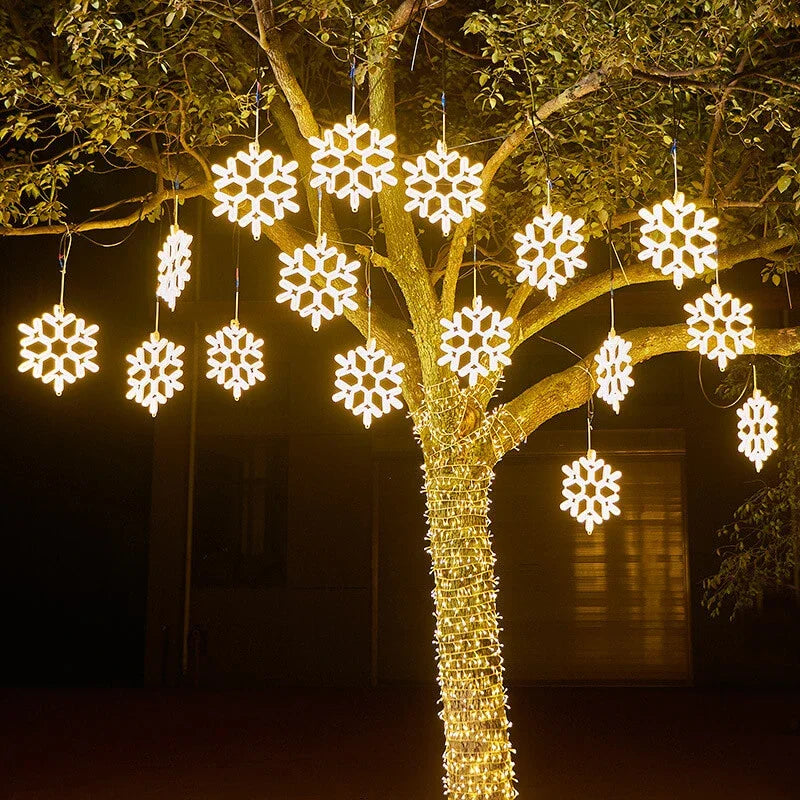 Outdoor LED Snowflake String Lights