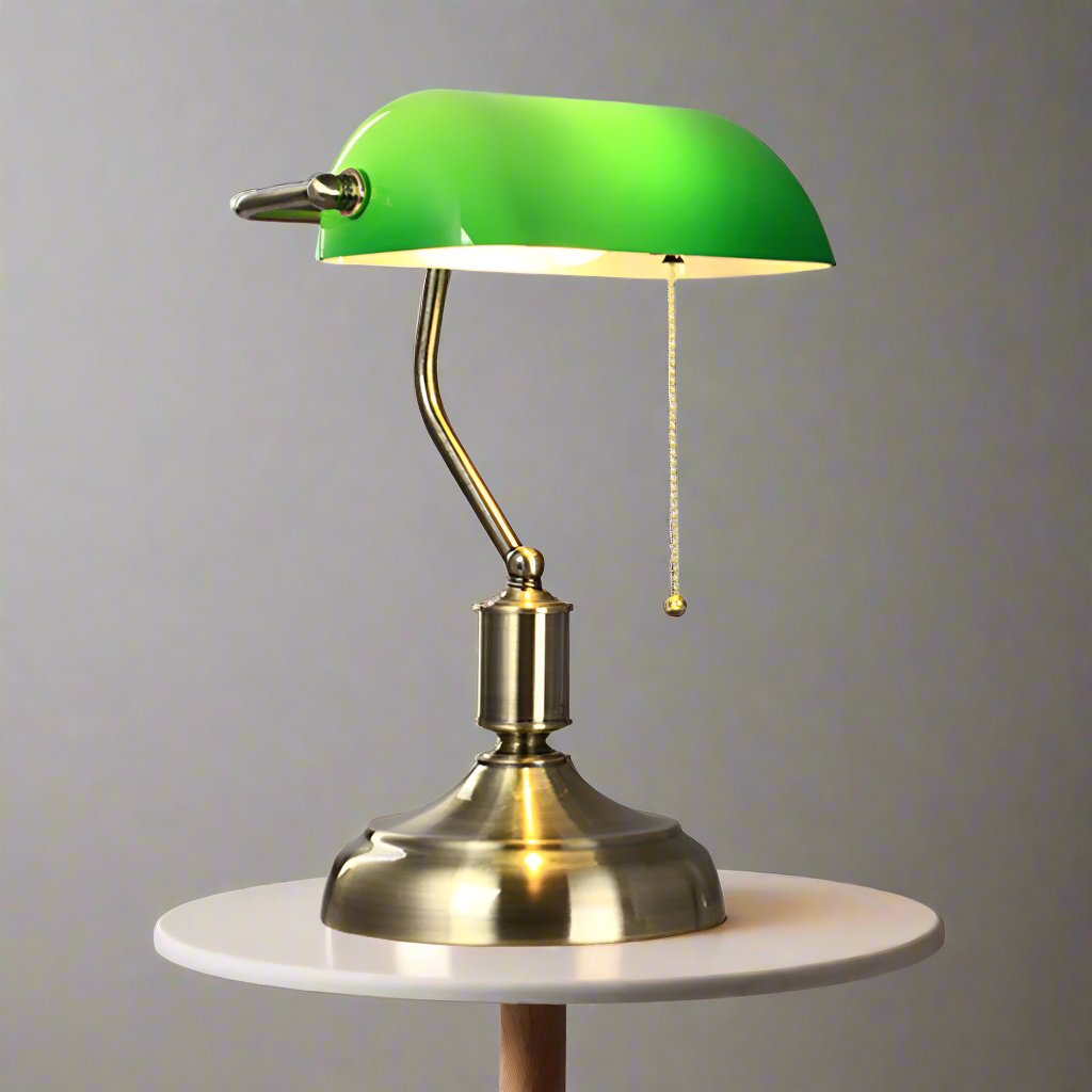 Vintage Banker Style LED Table Lamp