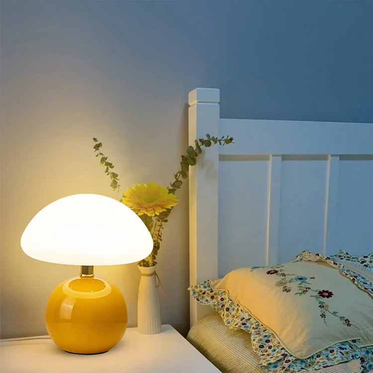 Ceramic Mushroom Bedside Table Lamp