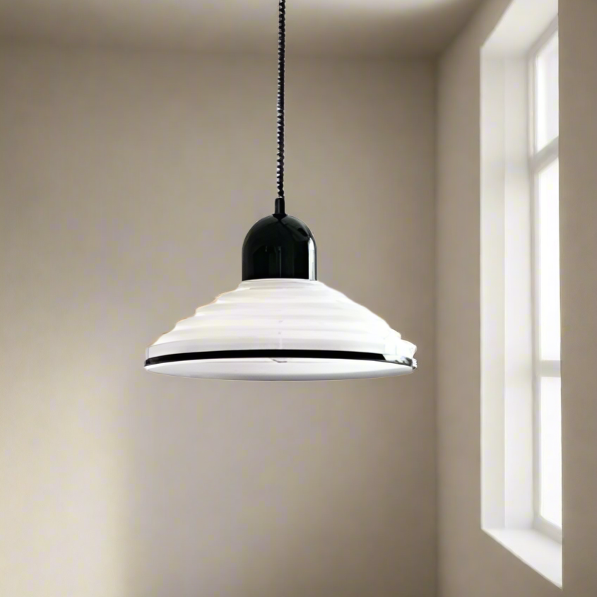 Scandinavian Ribbed Glass Pendant Light