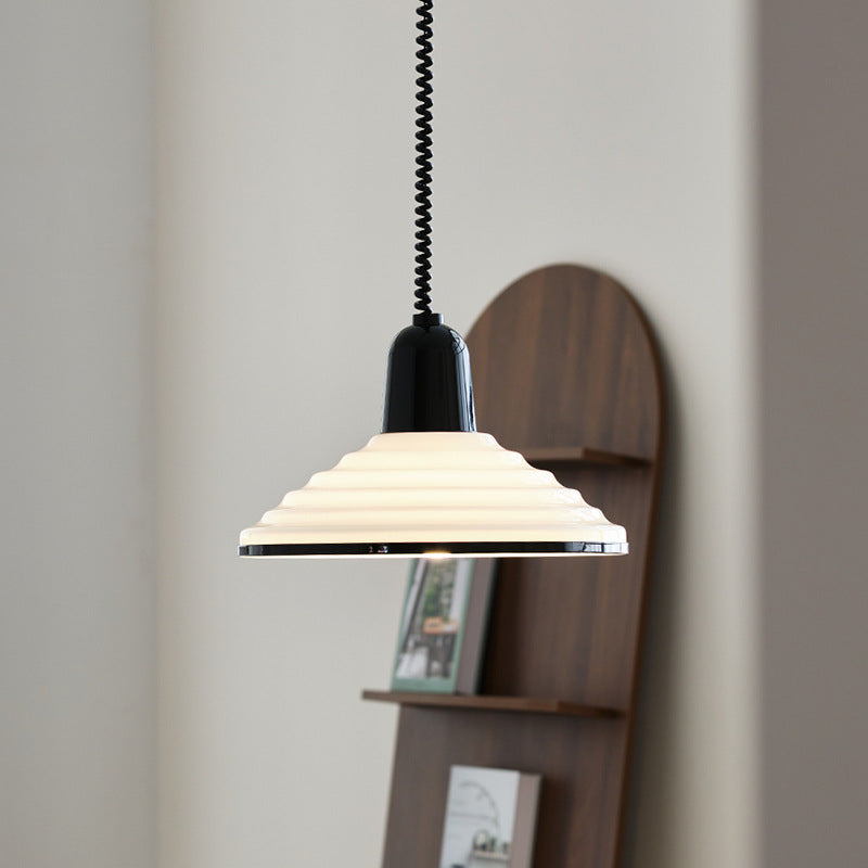 Scandinavian Ribbed Glass Pendant Light