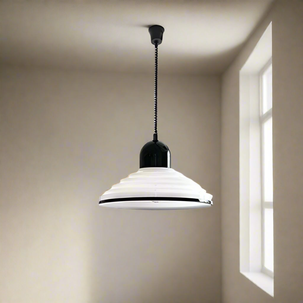 Scandinavian Ribbed Glass Pendant Light