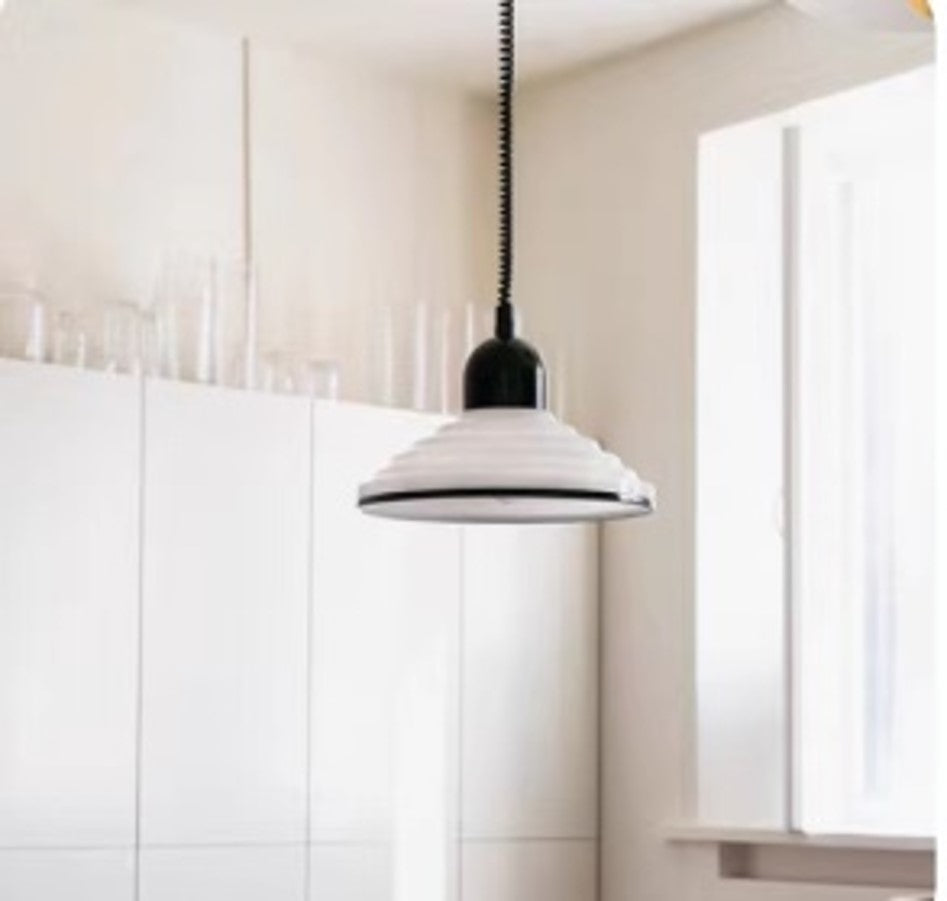 Scandinavian Ribbed Glass Pendant Light