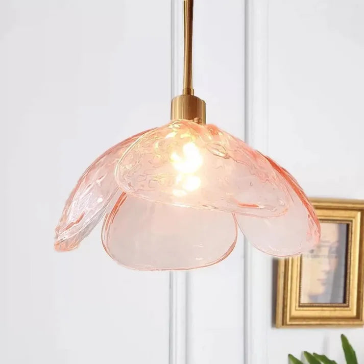 Flower Petal Glass Pendant Light