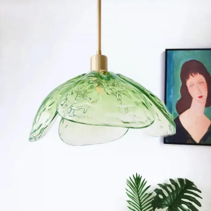 Flower Petal Glass Pendant Light