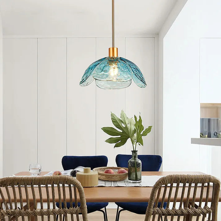 Flower Petal Glass Pendant Light