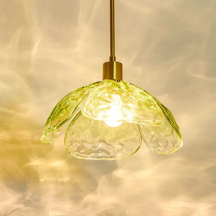 Flower Petal Glass Pendant Light