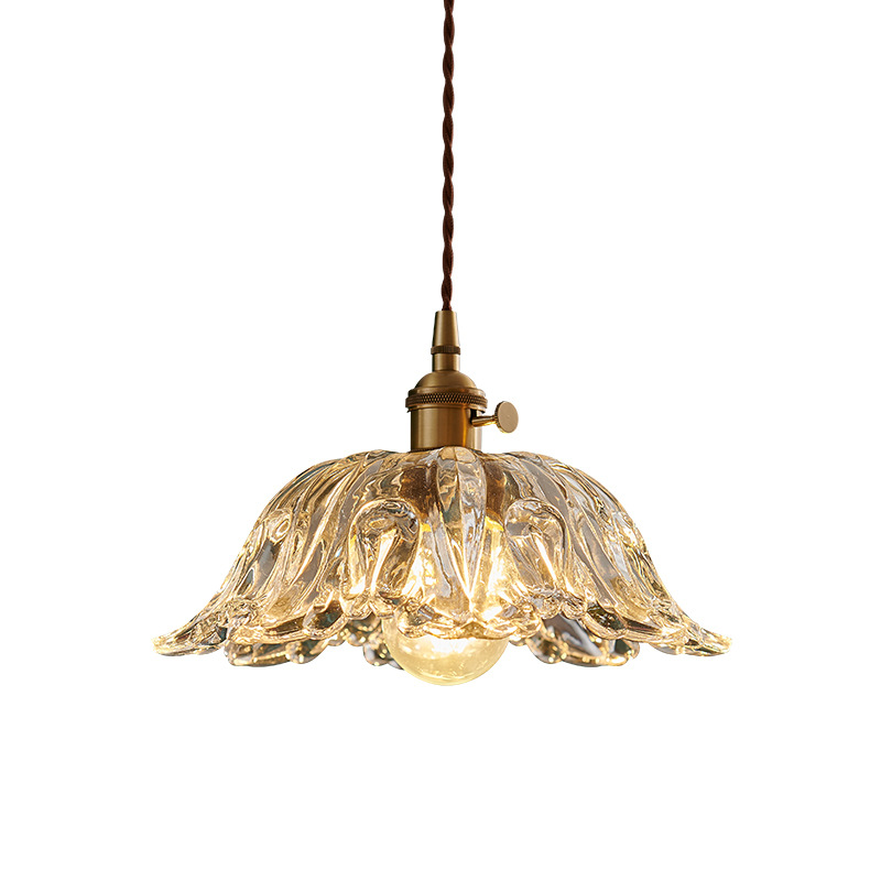 Vintage Glass Flower Pendant Light