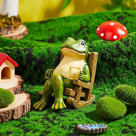 Solar Miniature Frog Garden Statue Light