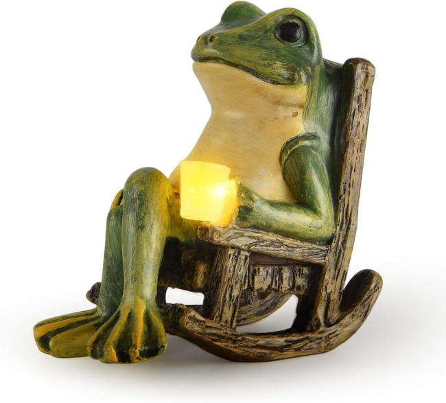 Solar Miniature Frog Garden Statue Light