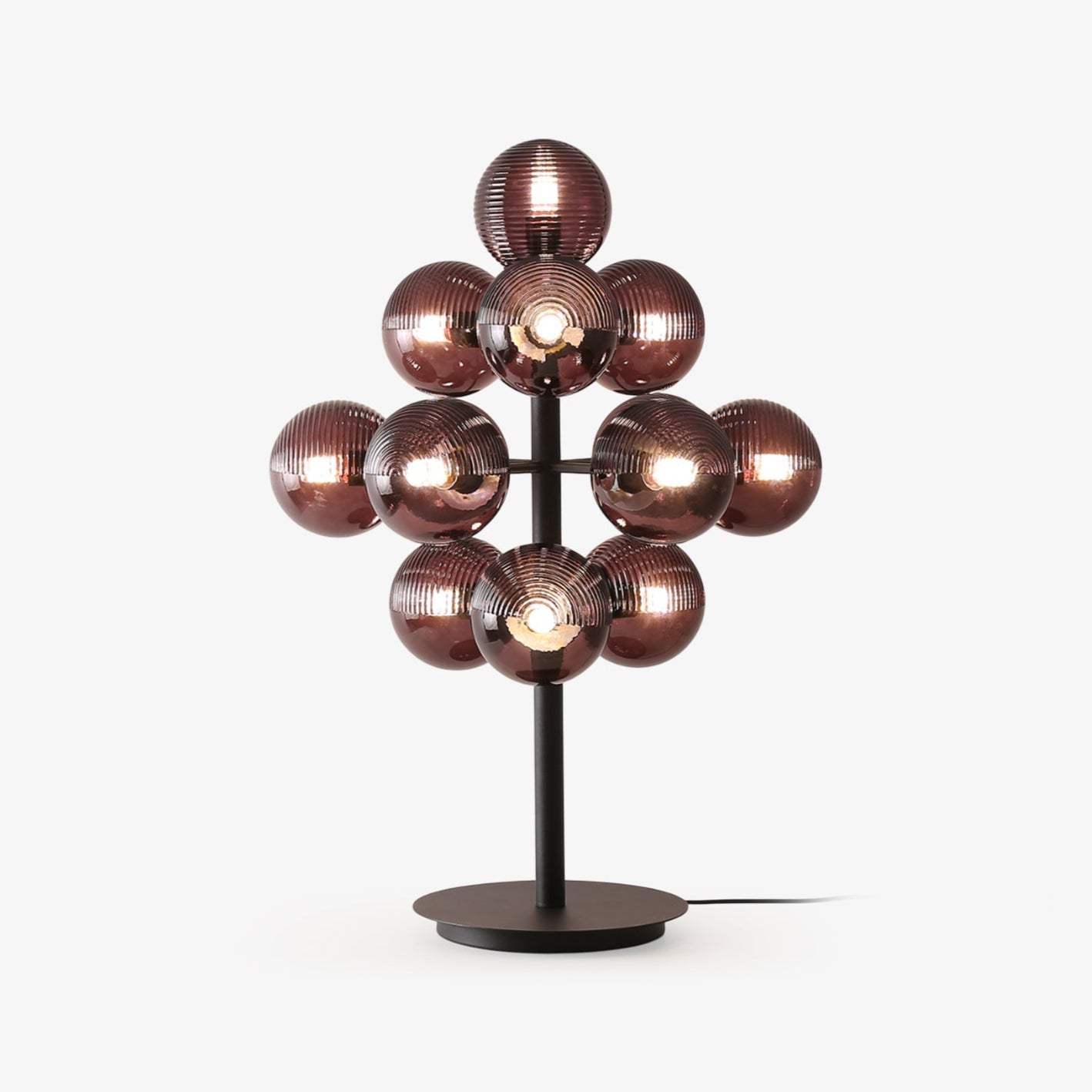 Smoked Glass Grape Table Lamp