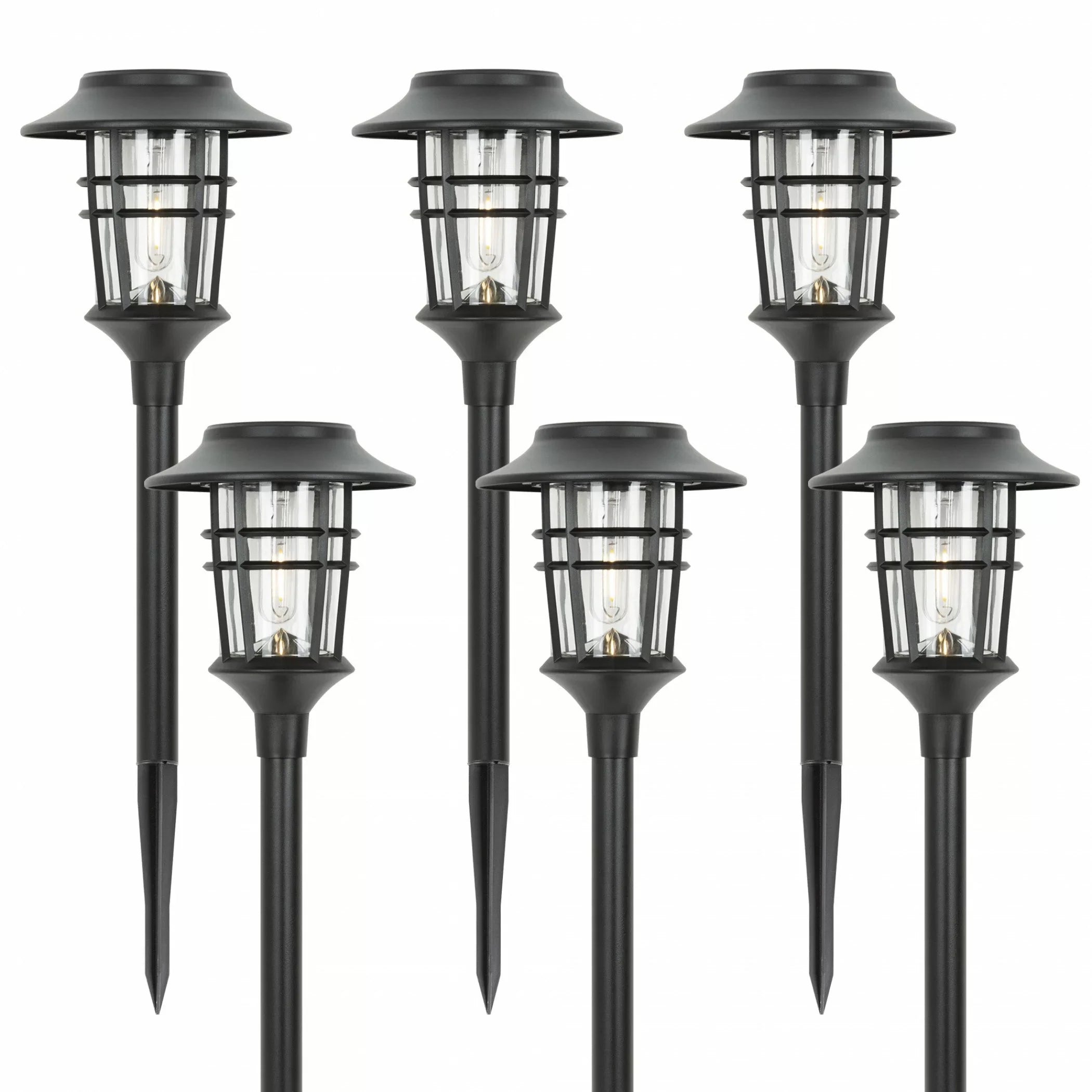 Solar Outdoor Lantern Path Light - 6 Pack