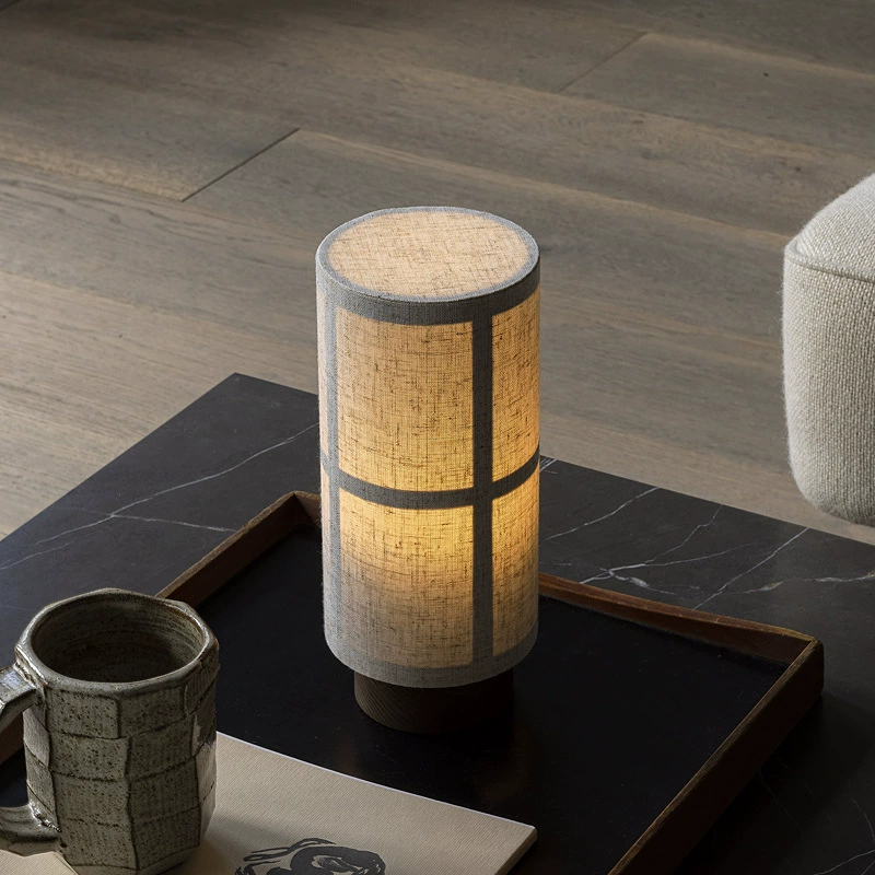 Linen Cylinder LED Table Lamp