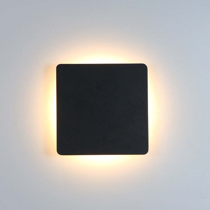 Klyne Minimalist Round/Square Outdoor Wall Lamp LED, Black/White
