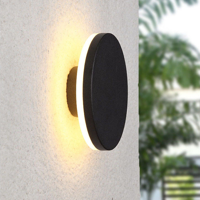 Klyne Minimalist Round/Square Outdoor Wall Lamp LED, Black/White