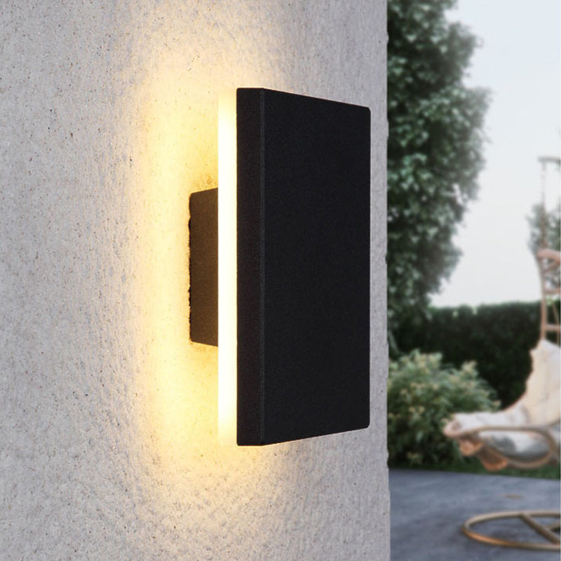 Klyne Minimalist Round/Square Outdoor Wall Lamp LED, Black/White