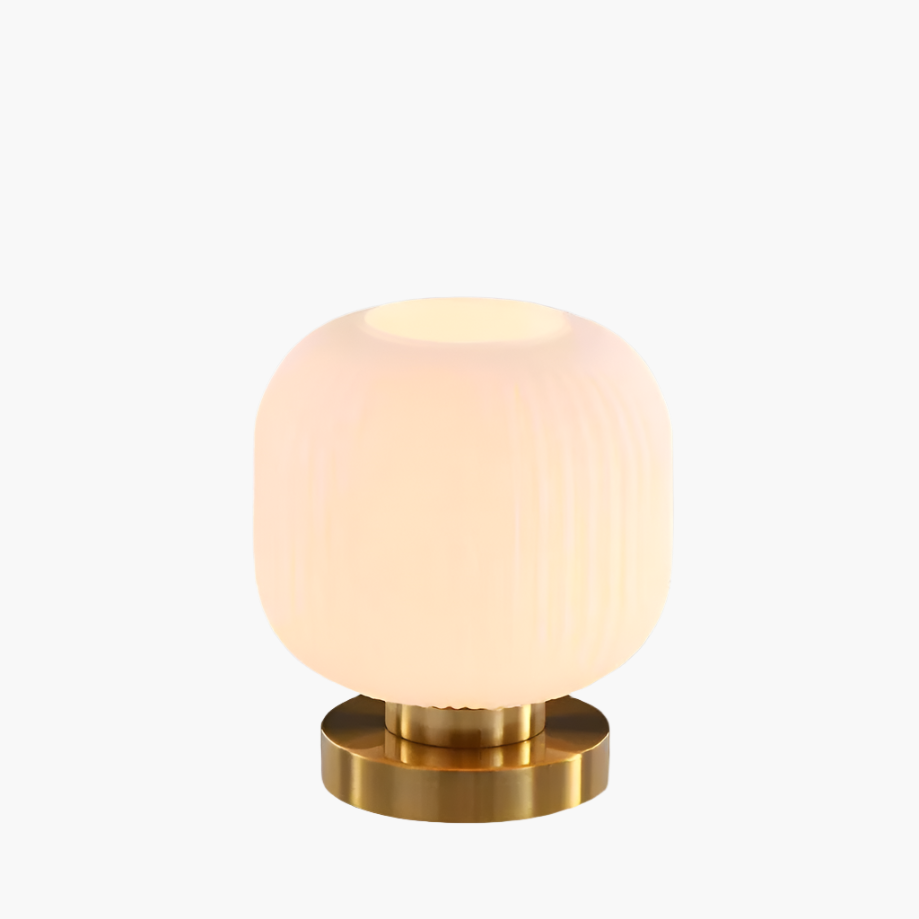 Modern Ribbed Glass LED Table Lamp
