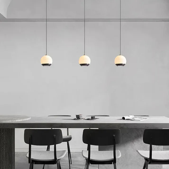 Colour Changing Marble Globe Pendant Light
