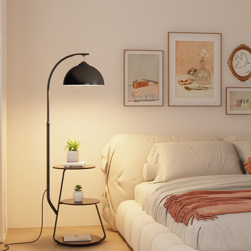 Arched LED Floor Lamp With Side Table