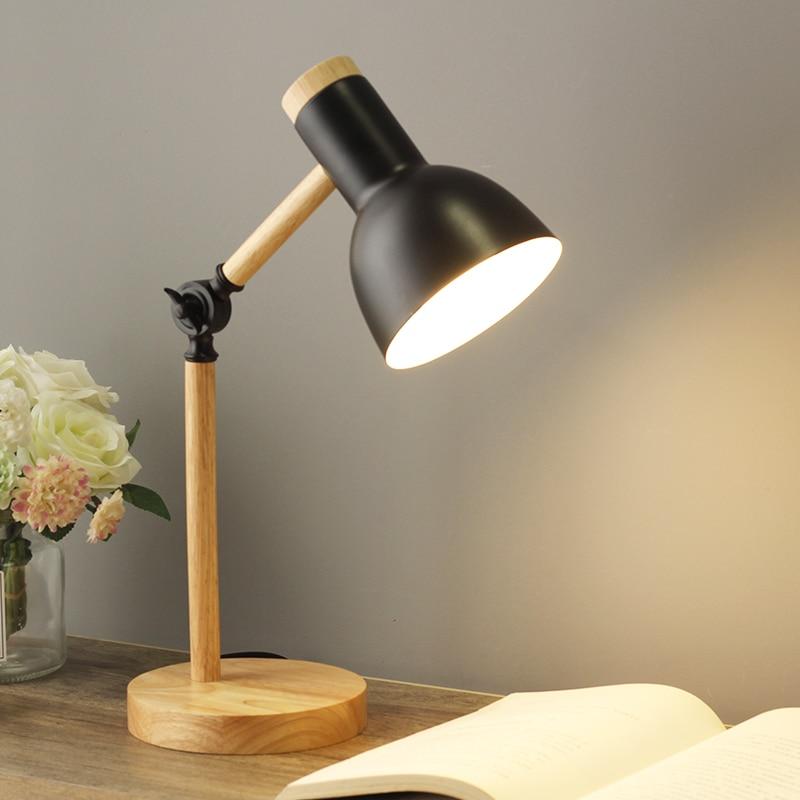 Adjustable Wooden Table Lamp