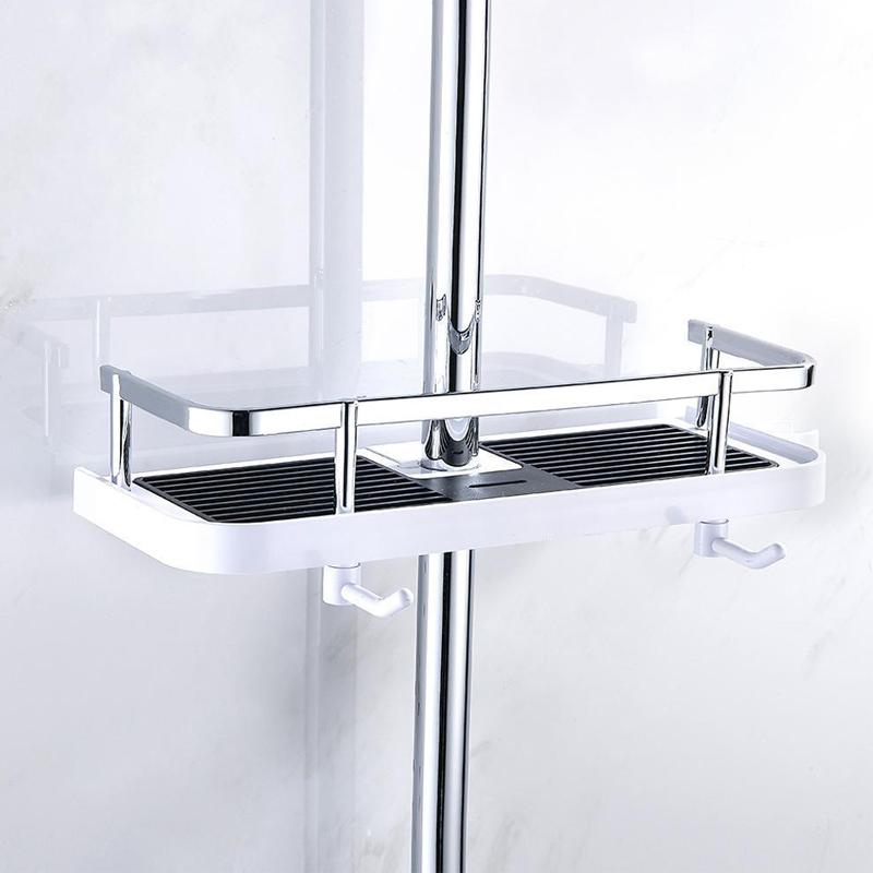 Shower Storage Shelf with Hooks