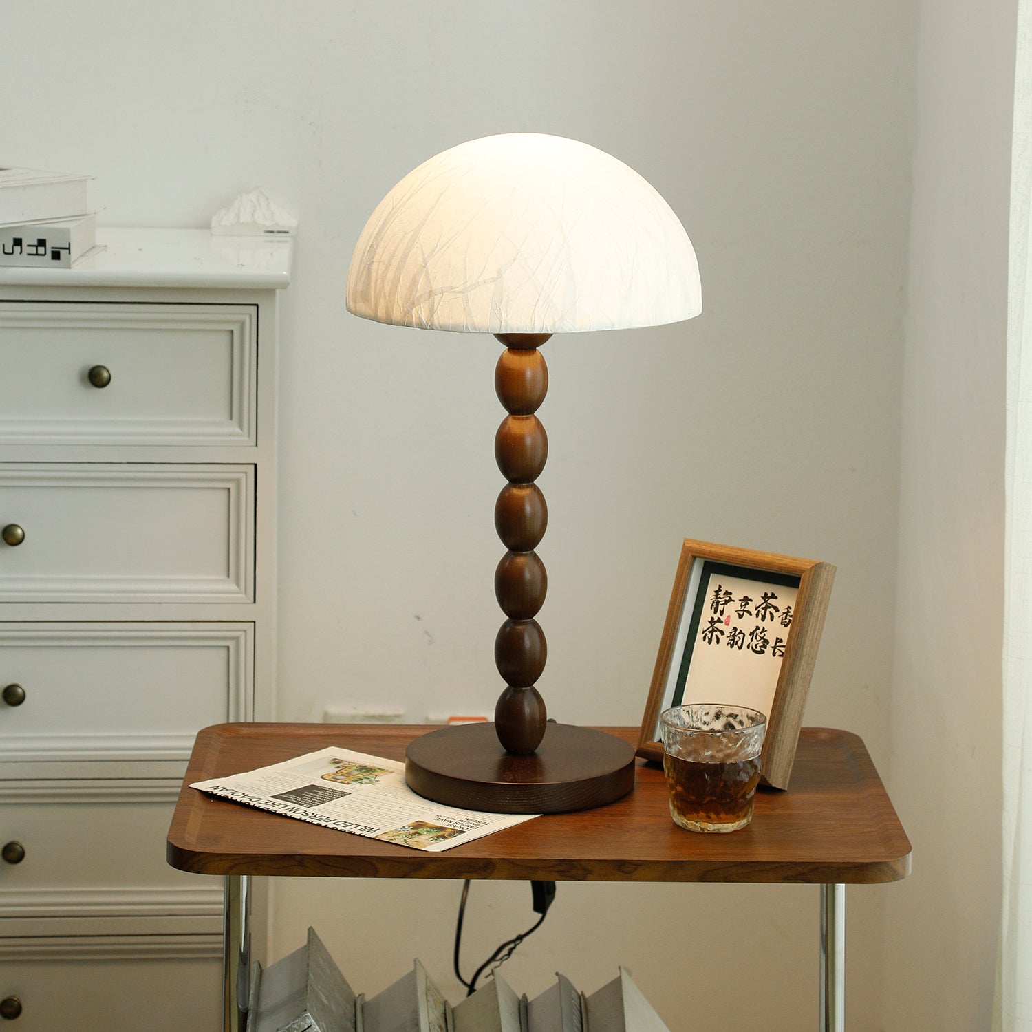 Wooden Base Rice Paper Table Lamp