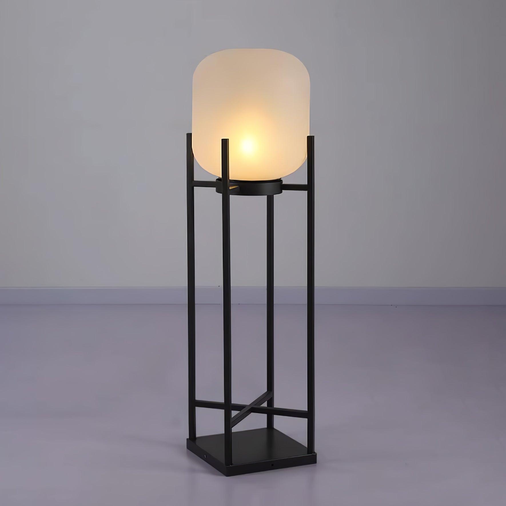 Outdoor Glass Lantern Floor Lamp