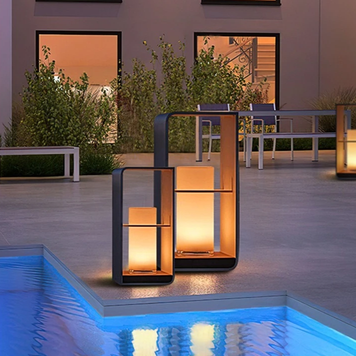 Rectangular Solar LED Patio Lantern Lights