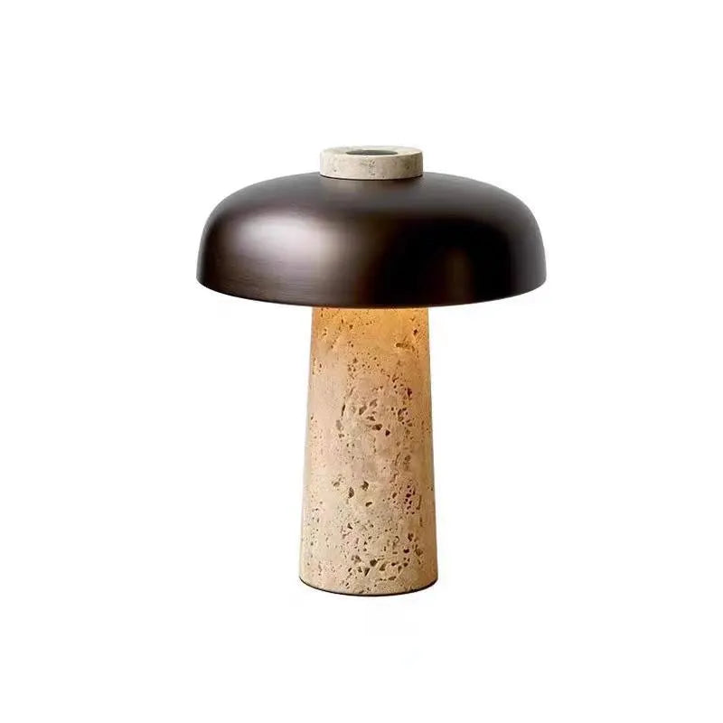 Japandi Travertine Stone Table Lamp