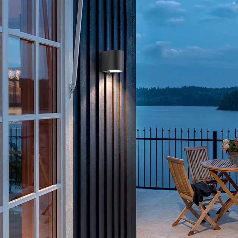 Tavon Minimalist Metal Square Outdoor Wall Lamp, Black