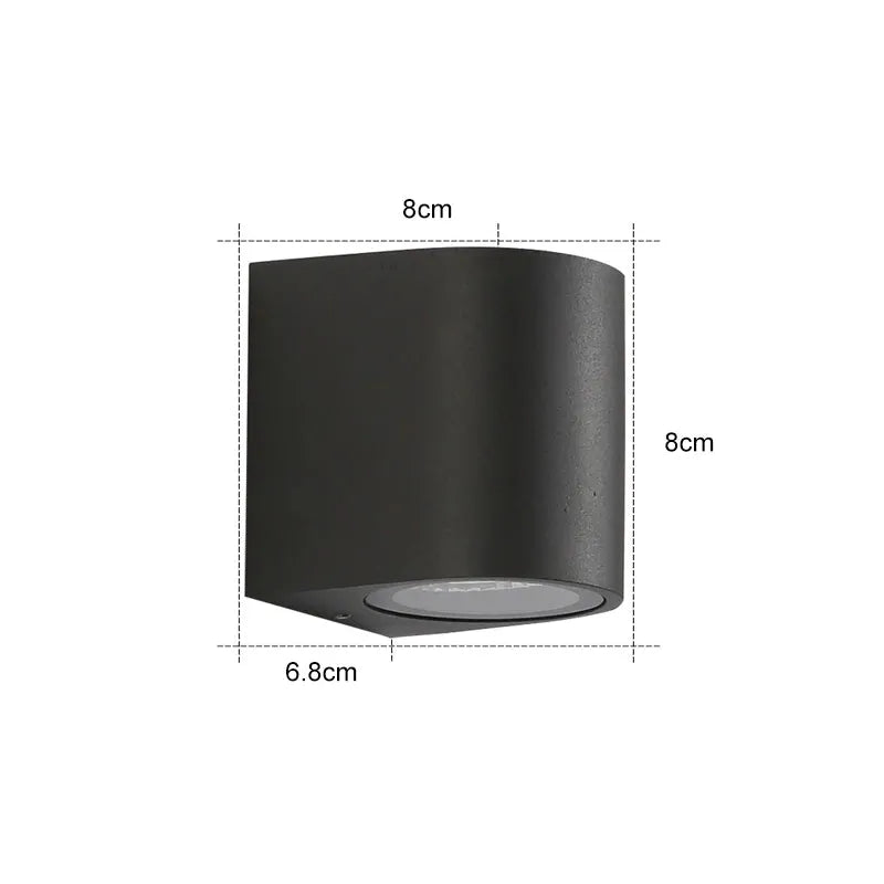 Tavon Minimalist Metal Square Outdoor Wall Lamp, Black