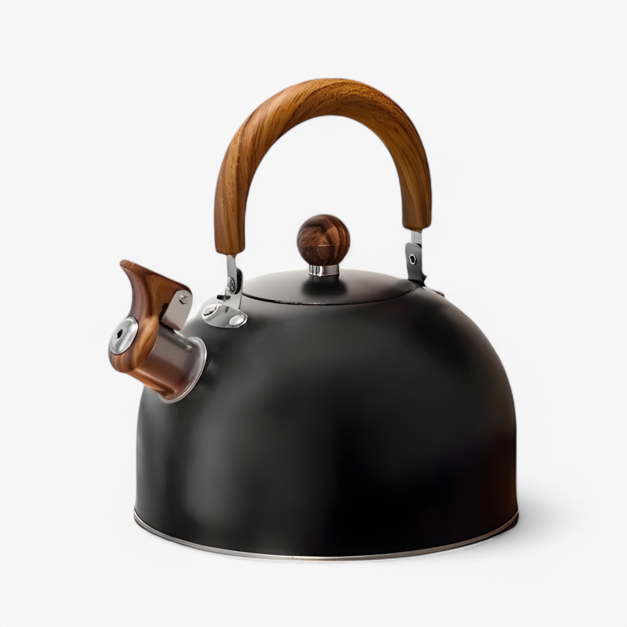 Stainless Steel Whistling Kettle with Wooden Handle