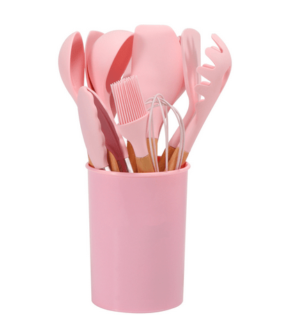 12-Piece Silicone Kitchen Utensil Set with Bamboo Handles – Heat-Resistant and BPA-Free 10