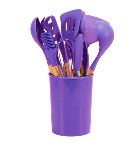 12-Piece Silicone Kitchen Utensil Set with Bamboo Handles – Heat-Resistant and BPA-Free 6