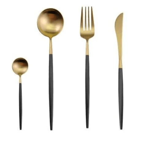 24-Piece Stainless Steel Cutlery Set with Gold and Silver Finish – Elegant Dining Essentials 11