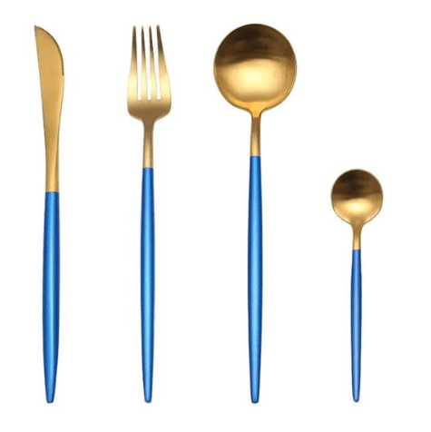 24-Piece Stainless Steel Cutlery Set with Gold and Silver Finish – Elegant Dining Essentials 12
