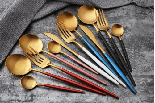 24-Piece Stainless Steel Cutlery Set with Gold and Silver Finish – Elegant Dining Essentials 6