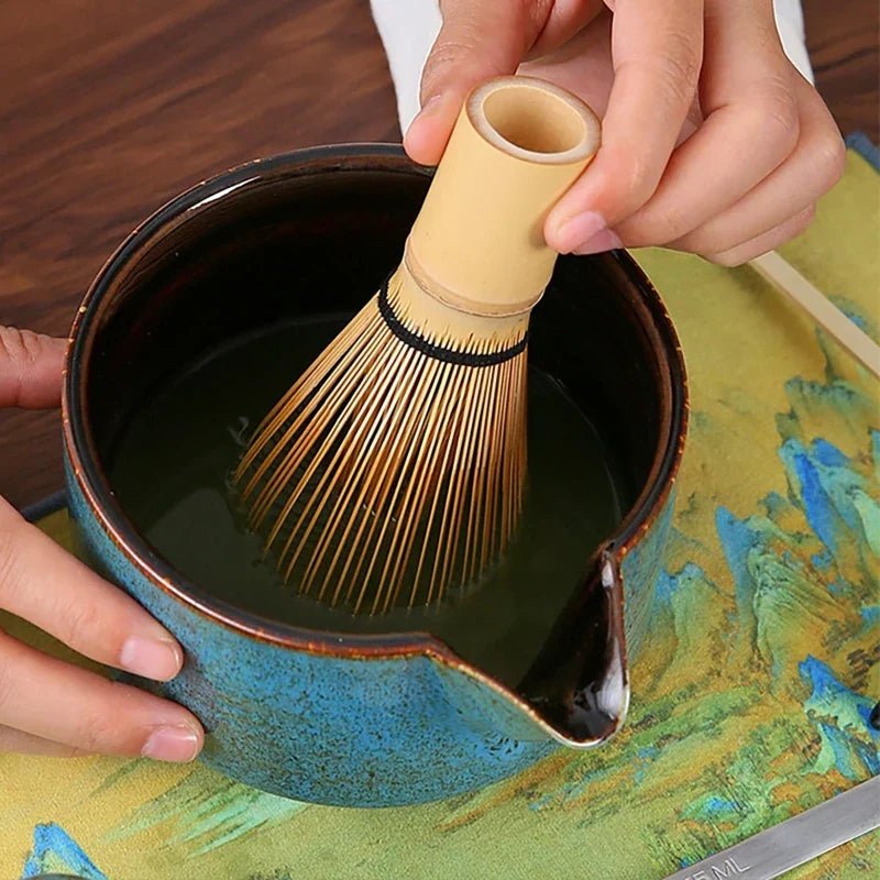 7-Piece Japanese Matcha Set with Ceramic Bowl and Bamboo Whisk for Authentic Tea Experience 4